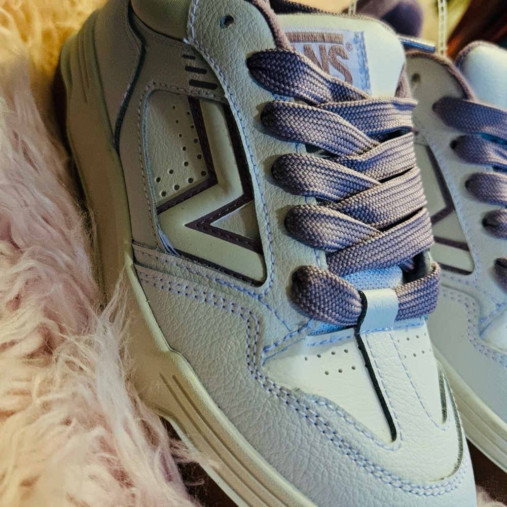 Vans White and Lavender Sneakers